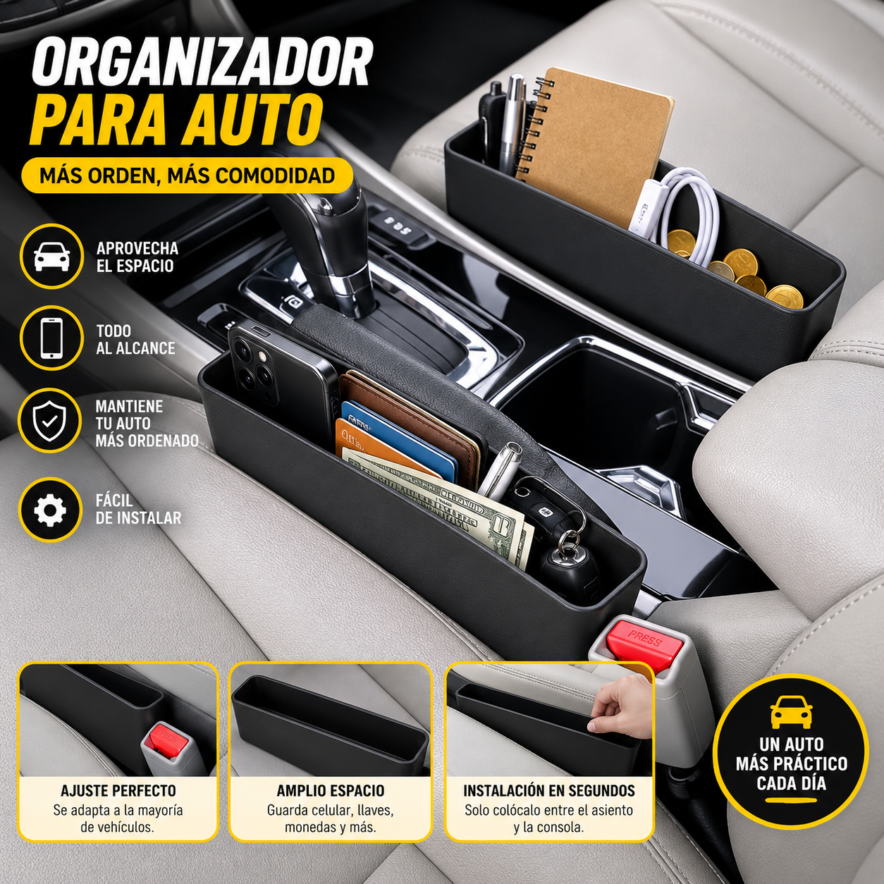 Organizador almacenamiento asiento