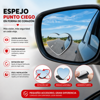Espejo Punto Ciego Corazón para Auto – Adhesivo Universal