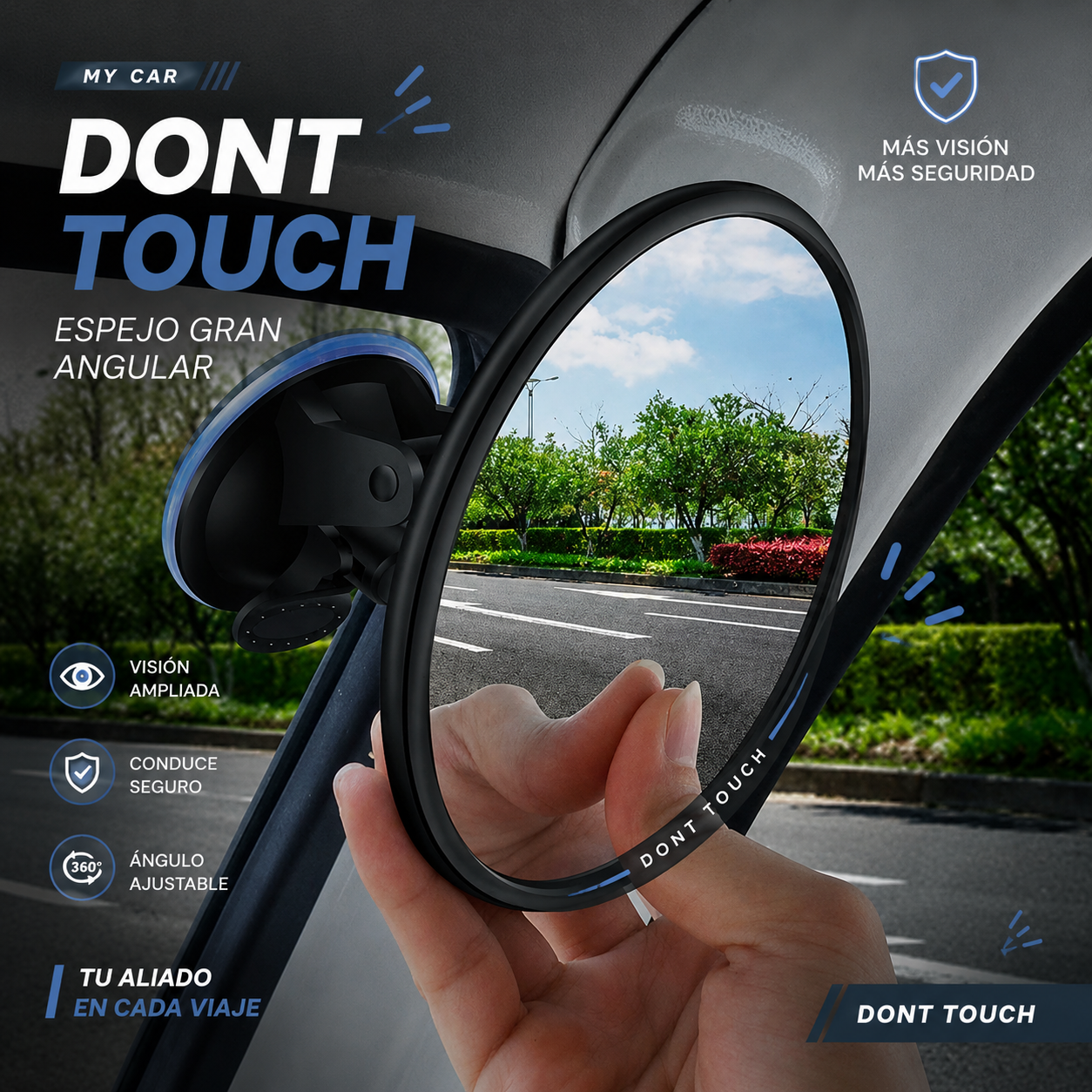 Espejo Auxiliar 360° para Auto – Visión Interior y Punto Ciego