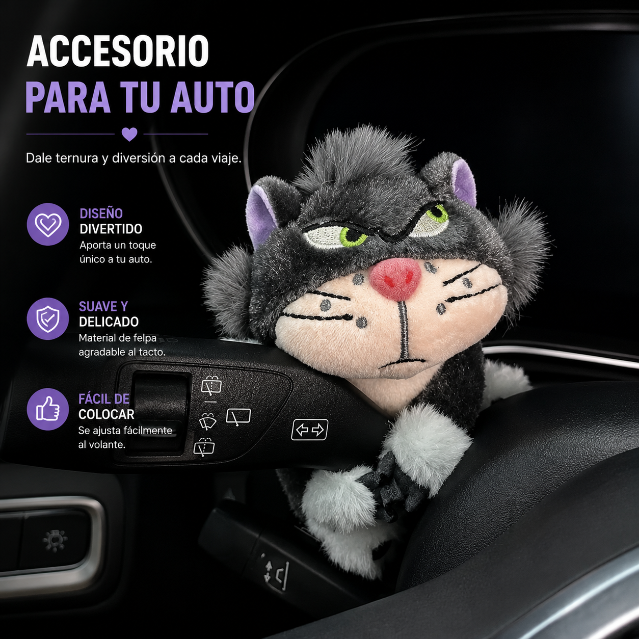 Adorno Peluche para Palanca de Auto – Diseño Tierno